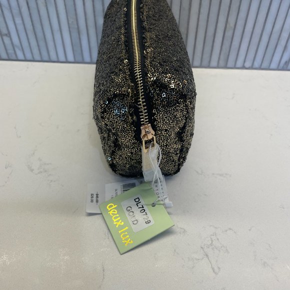 Deux Lux Gold‎ Sequin Pouch, NWT - Picture 2 of 8